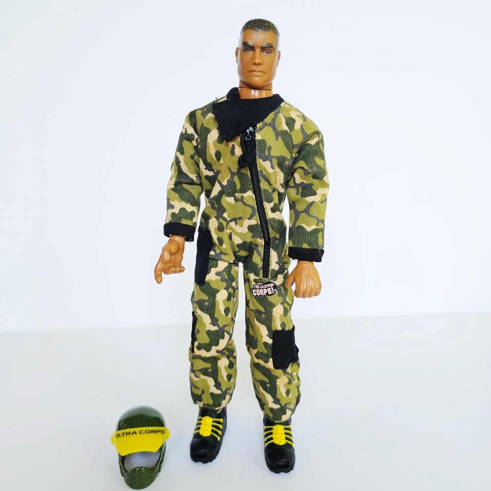 1999 Lanard The Ultra Corps Action Figure 12" Camo Soldier Flight Suit Helmet - Picture 5 of 8